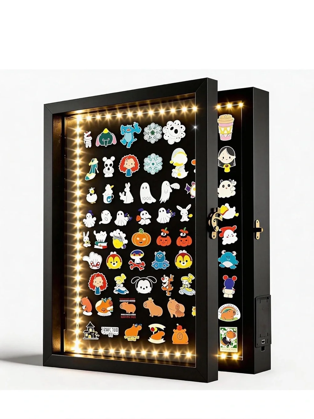 NIB LED Lighted Black Pin Display Shadow Box for Tabletop or Wall Decor